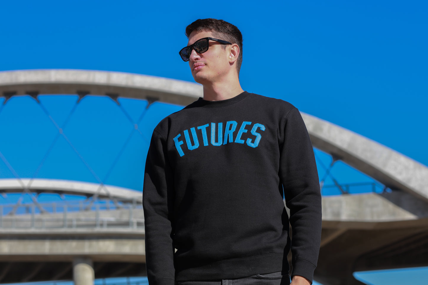 Futures Oxford Pennant Applique Crewneck Sweatshirt (Black)